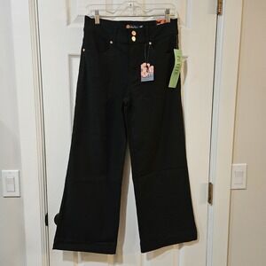 Indigo Poppy Black Stretch Wide Leg Ladies Jeans - Size 10 Petite - NWT